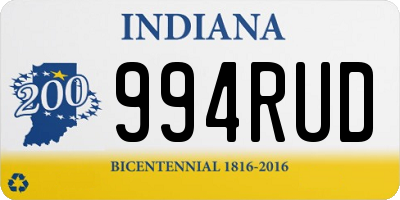 IN license plate 994RUD