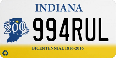 IN license plate 994RUL