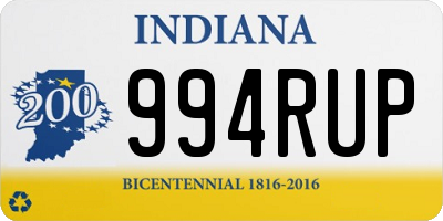 IN license plate 994RUP