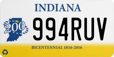 IN license plate 994RUV