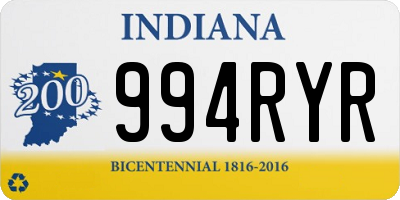 IN license plate 994RYR