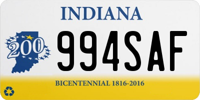 IN license plate 994SAF