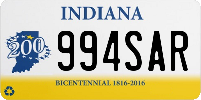 IN license plate 994SAR