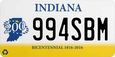 IN license plate 994SBM