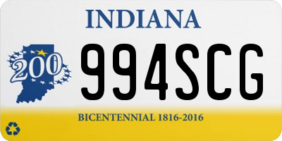 IN license plate 994SCG