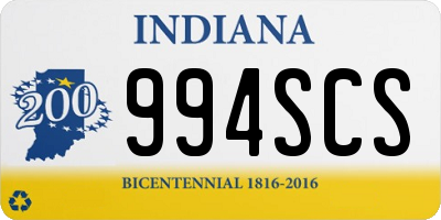 IN license plate 994SCS