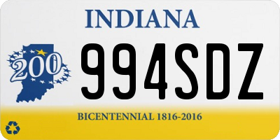 IN license plate 994SDZ