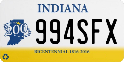 IN license plate 994SFX