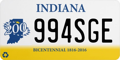 IN license plate 994SGE