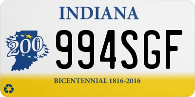 IN license plate 994SGF