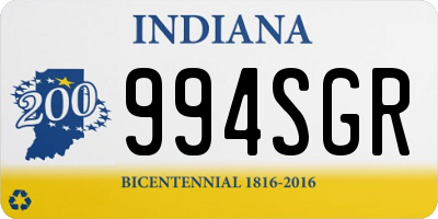 IN license plate 994SGR