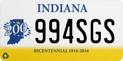 IN license plate 994SGS