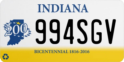 IN license plate 994SGV