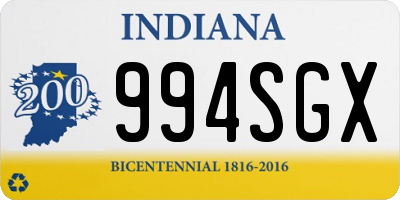 IN license plate 994SGX