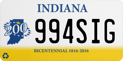 IN license plate 994SIG