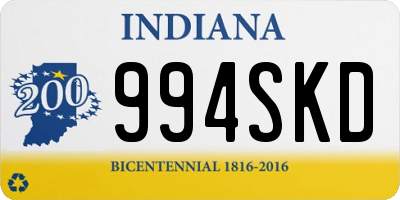 IN license plate 994SKD