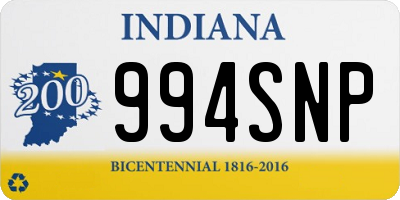 IN license plate 994SNP