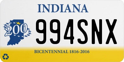 IN license plate 994SNX