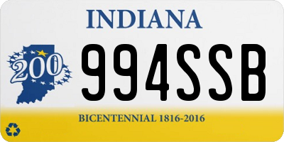 IN license plate 994SSB