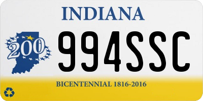 IN license plate 994SSC