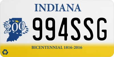 IN license plate 994SSG