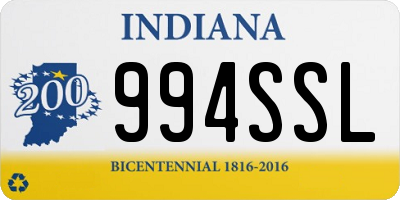 IN license plate 994SSL