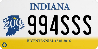 IN license plate 994SSS