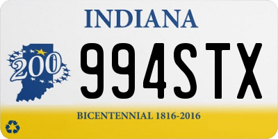 IN license plate 994STX