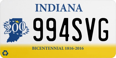 IN license plate 994SVG