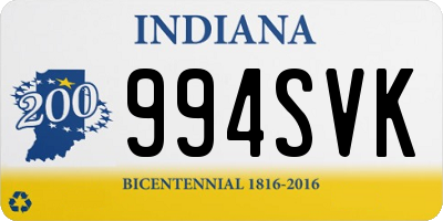 IN license plate 994SVK