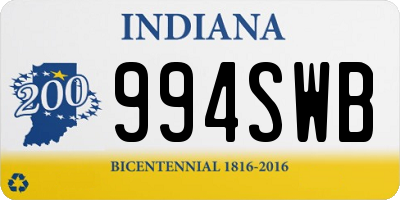 IN license plate 994SWB