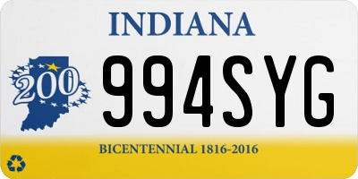 IN license plate 994SYG