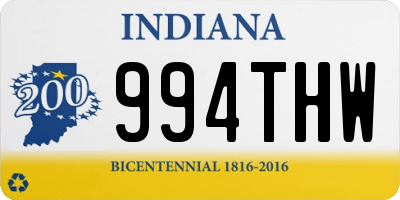 IN license plate 994THW