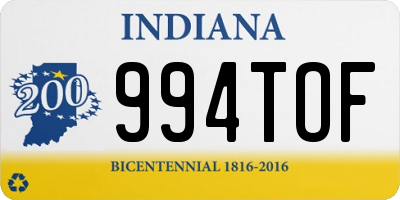 IN license plate 994TOF