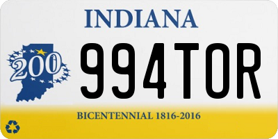 IN license plate 994TOR