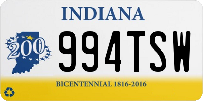 IN license plate 994TSW