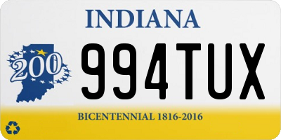 IN license plate 994TUX