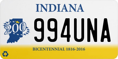 IN license plate 994UNA