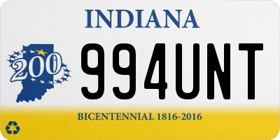 IN license plate 994UNT