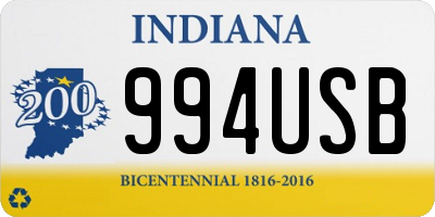 IN license plate 994USB