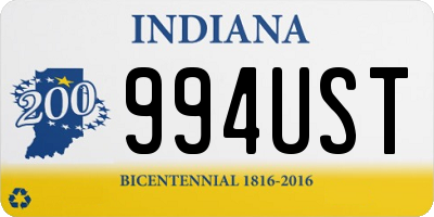 IN license plate 994UST