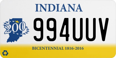 IN license plate 994UUV
