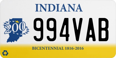 IN license plate 994VAB