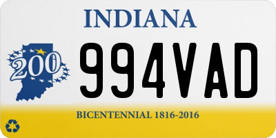 IN license plate 994VAD