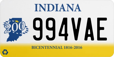 IN license plate 994VAE