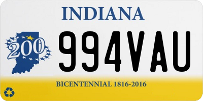 IN license plate 994VAU