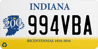 IN license plate 994VBA