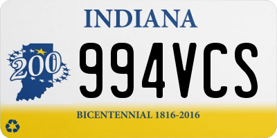 IN license plate 994VCS