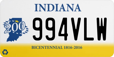 IN license plate 994VLW