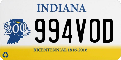 IN license plate 994VOD